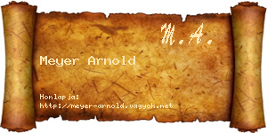 Meyer Arnold névjegykártya